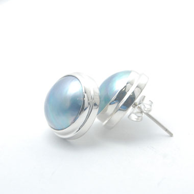 bali silver pearl earring